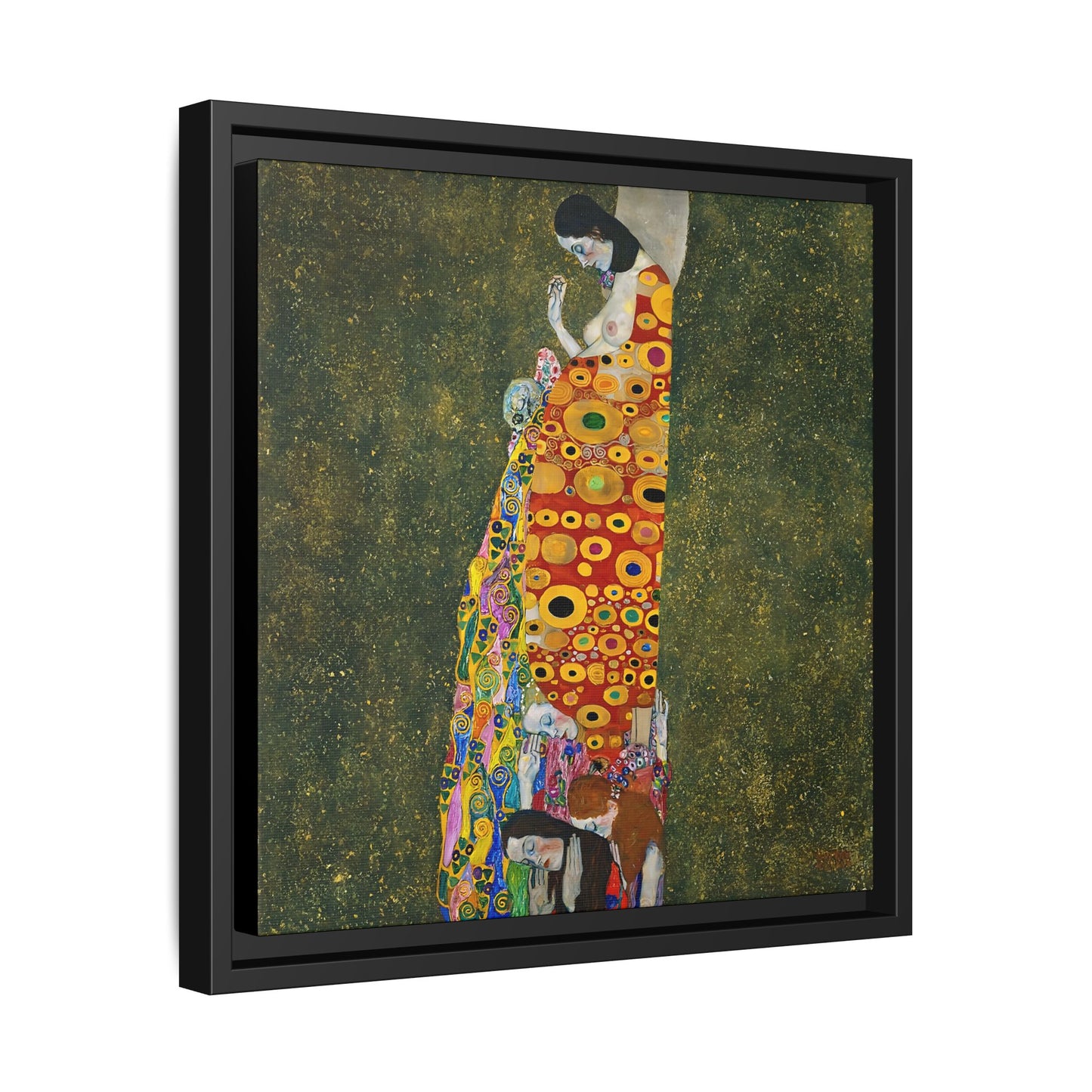 Hope, II (1907 - 1908) by Gustav Klimt / Toile encadrée sur caisse américaine