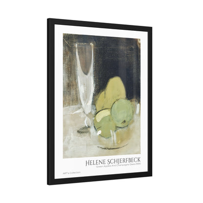 Green Apples And Champagne Glass (1934) by Helene Schjerfbeck / Affiche Encadrée série ART's Collection