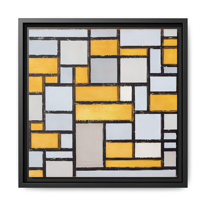 Composition with Grid 1 (1918) by Piet Mondrian  / Toile encadrée sur caisse américaine