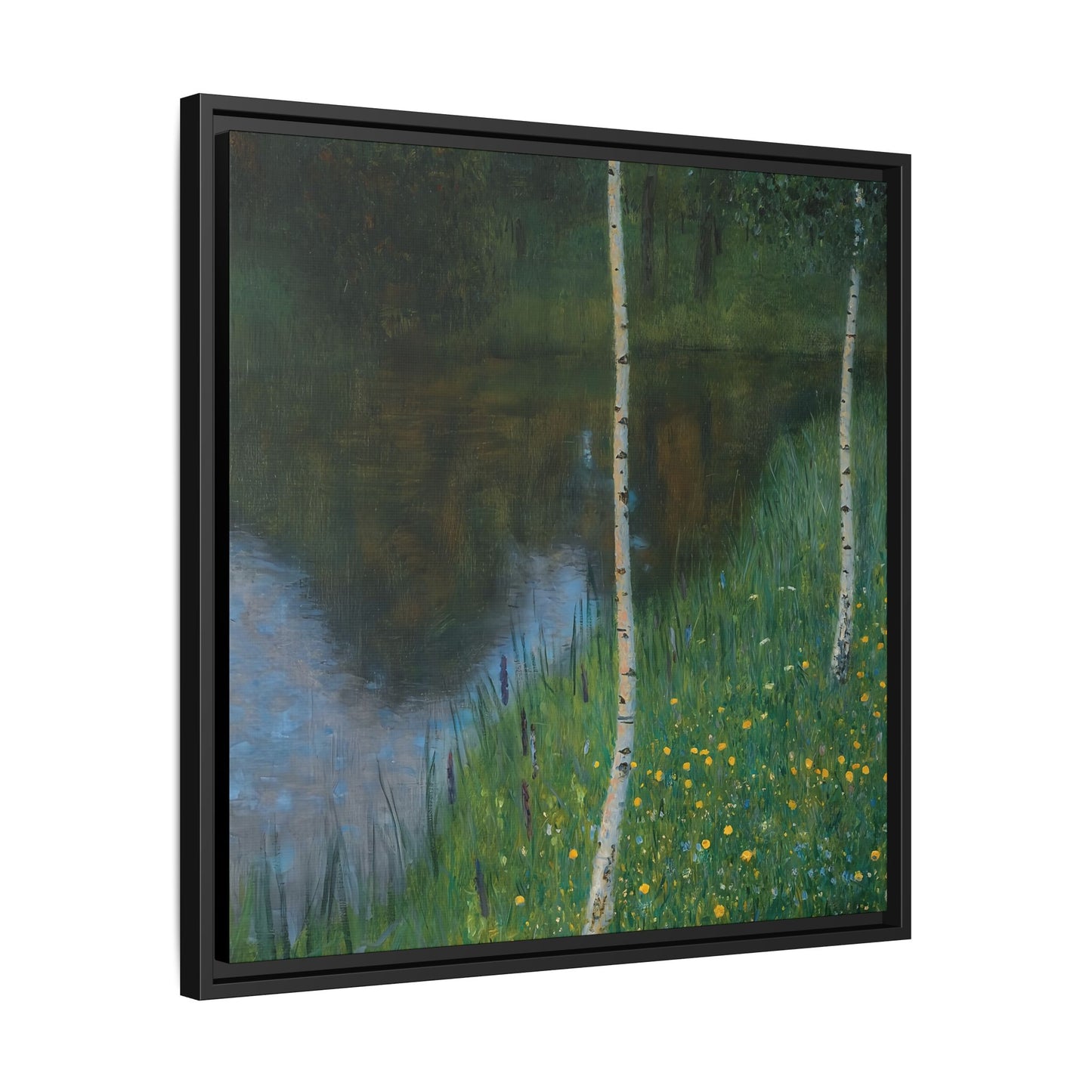 Lakeshore With Birches  by Gustav Klimt / Toile encadrée sur caisse américaine