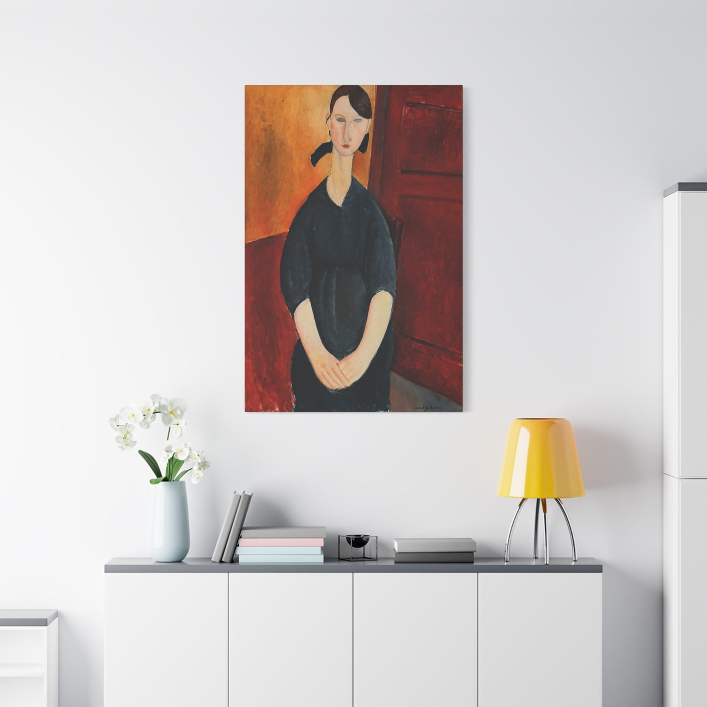 Portrait of Paulette Jourdain (1919) by Amedeo Modigliani / Reproduction Fine Art sur Toile / Flanc Large Epaisseur 3.2 cm - 1.25 inch