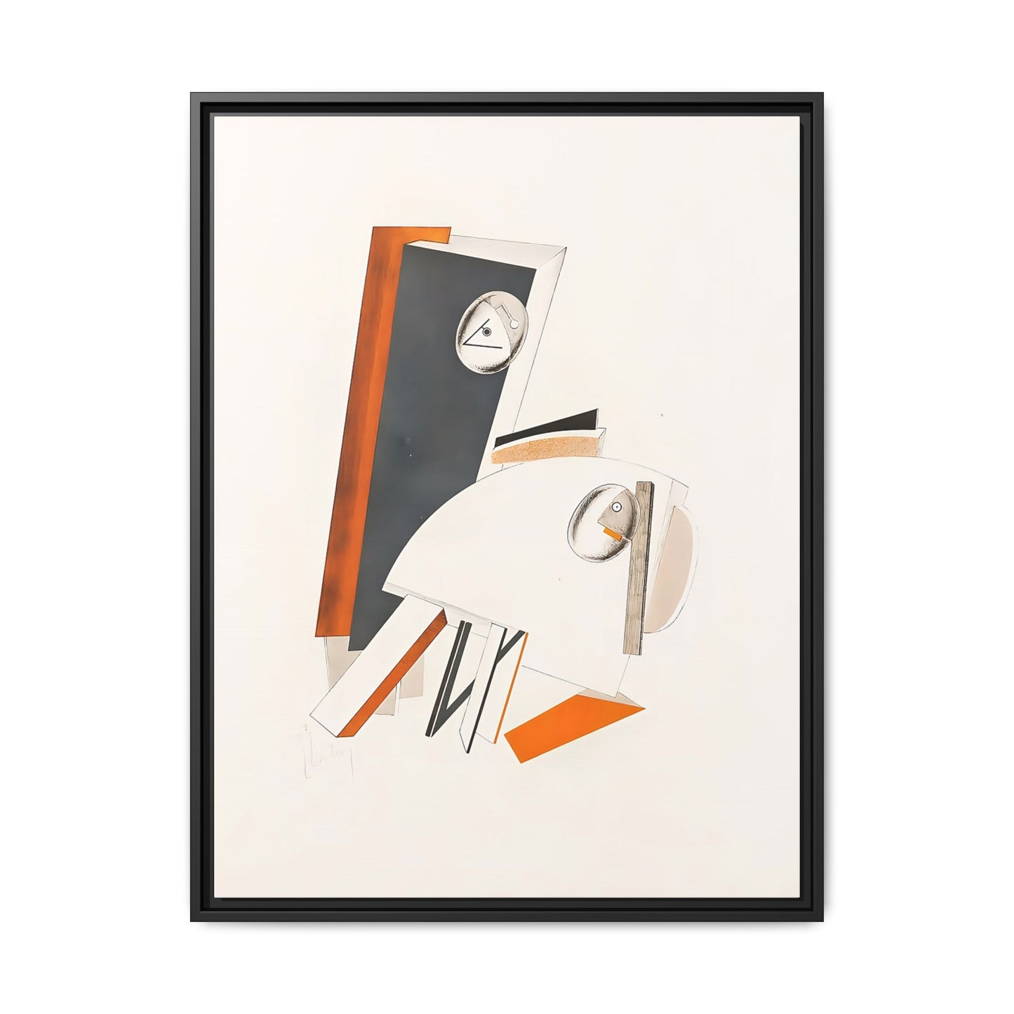 Angstliche (1923) by El Lissitzky / Toile encadrée sur caisse américaine