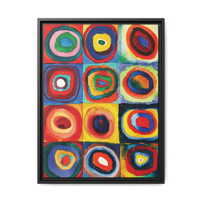 Wassily Kandinsky / Etude De Couleurs : Carrés avec Cercles Concentriques (1913) /Toile encadrée sur caisse américaine