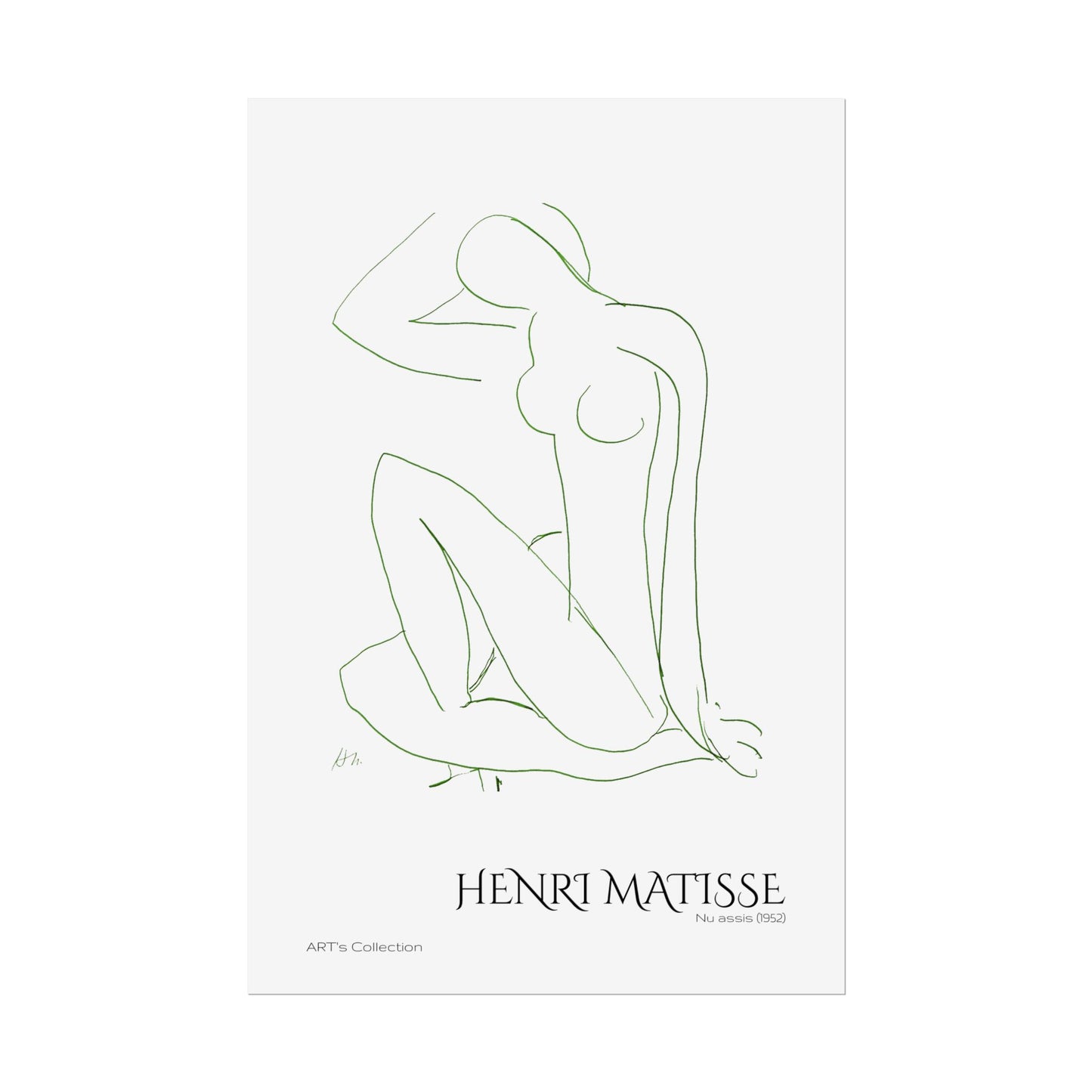Nu assis (1952) version verte by Henri Matisse / Affiche imprimée - Série ART's Collection
