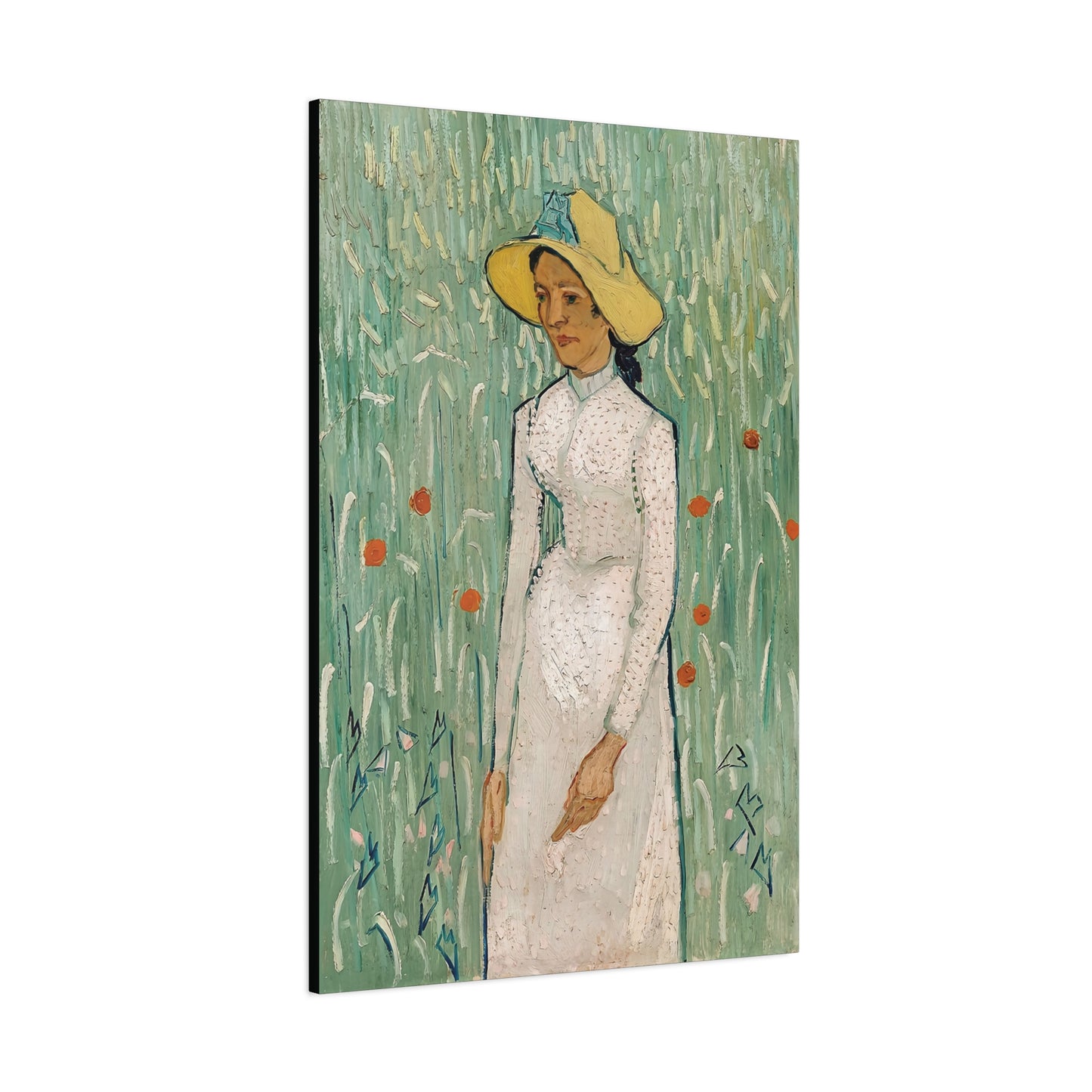 Girl in White (1890) by Vincent van Gogh / Reproduction Fine Art sur Toile / Epaisseur 3.2 cm - 1.25 inch