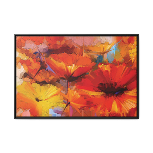 Tableau Floral Coquelicot "Série Sign Collections" / Toile encadrée sur caisse américaine