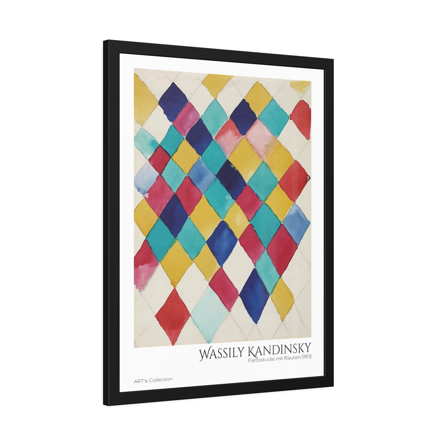 Farbstudie mit Rauten (1913) by Wassily Kandinsky / Affiche Encadrée série ART's Collection