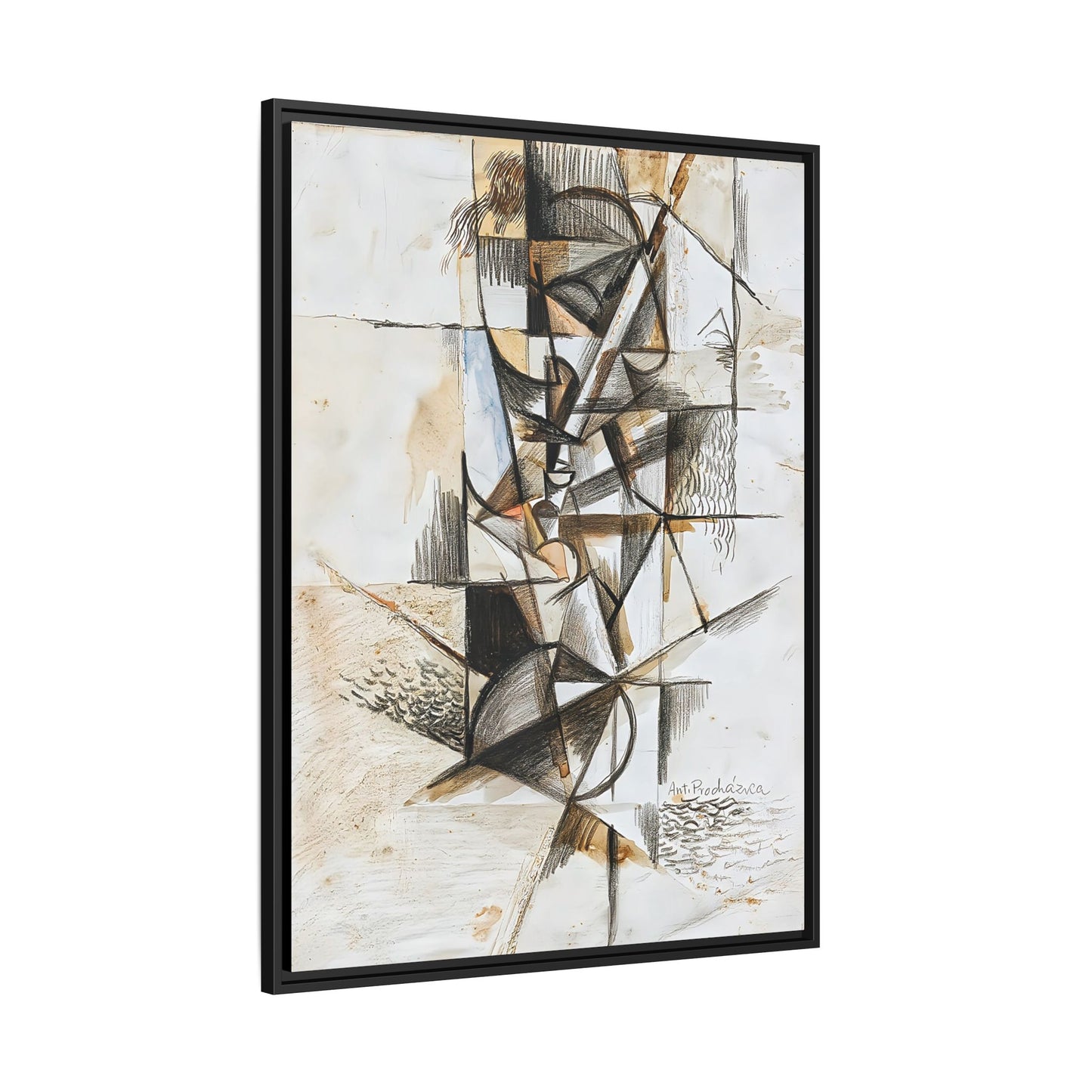 Cubist head (c. 1914) by Antonin Procházka / Toile encadrée sur caisse américaine