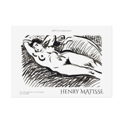 Nu allongé sur un canapé (circa 1927) by Henry Matisse / Affiche imprimée - Série ART's Collection