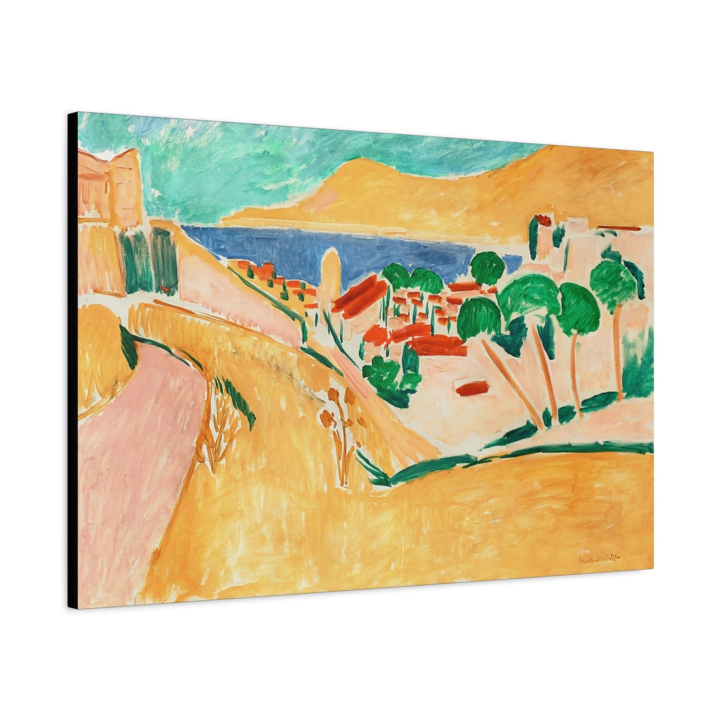 Collioure en août (autour de 1911) by Henri Matisse / Reproduction Fine Art sur Toile / Flanc Large Epaisseur 3.2 cm - 1.25 inch
