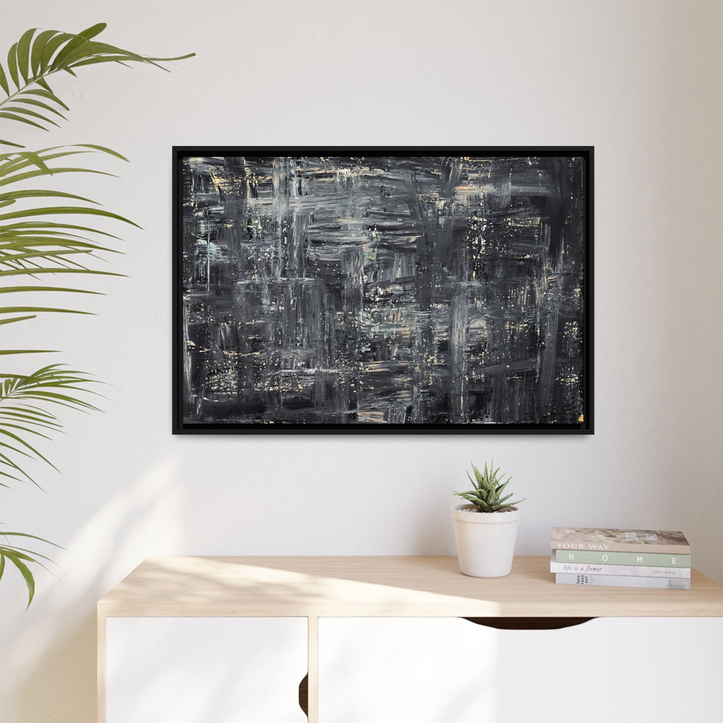 Tableau Intemporel Ardoise Doré "Série Sign Collections" / Toile encadrée sur caisse américaine