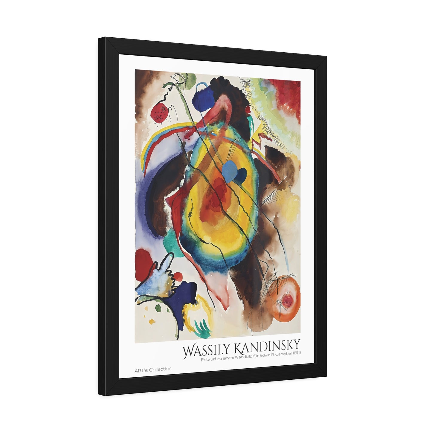 Entwurf zu einem Wandbild für Edwin R. Campbell (1914) by Wassily Kandinsky / Affiche Encadrée série ART's Collection