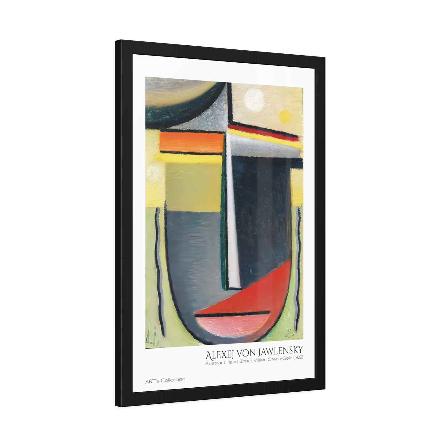 Abstract Head, Inner Vision Green-Gold (1926) by Alexej von Jawlensky  / Affiche Encadrée série ART's Collection