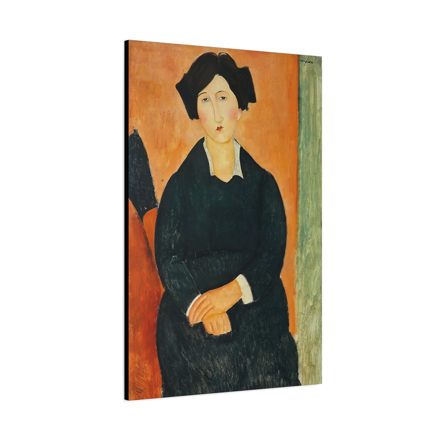 The Italian (1917)  by Amedeo Modigliani / Reproduction Fine Art sur Toile / Flanc Large Epaisseur 3.2 cm - 1.25 inch