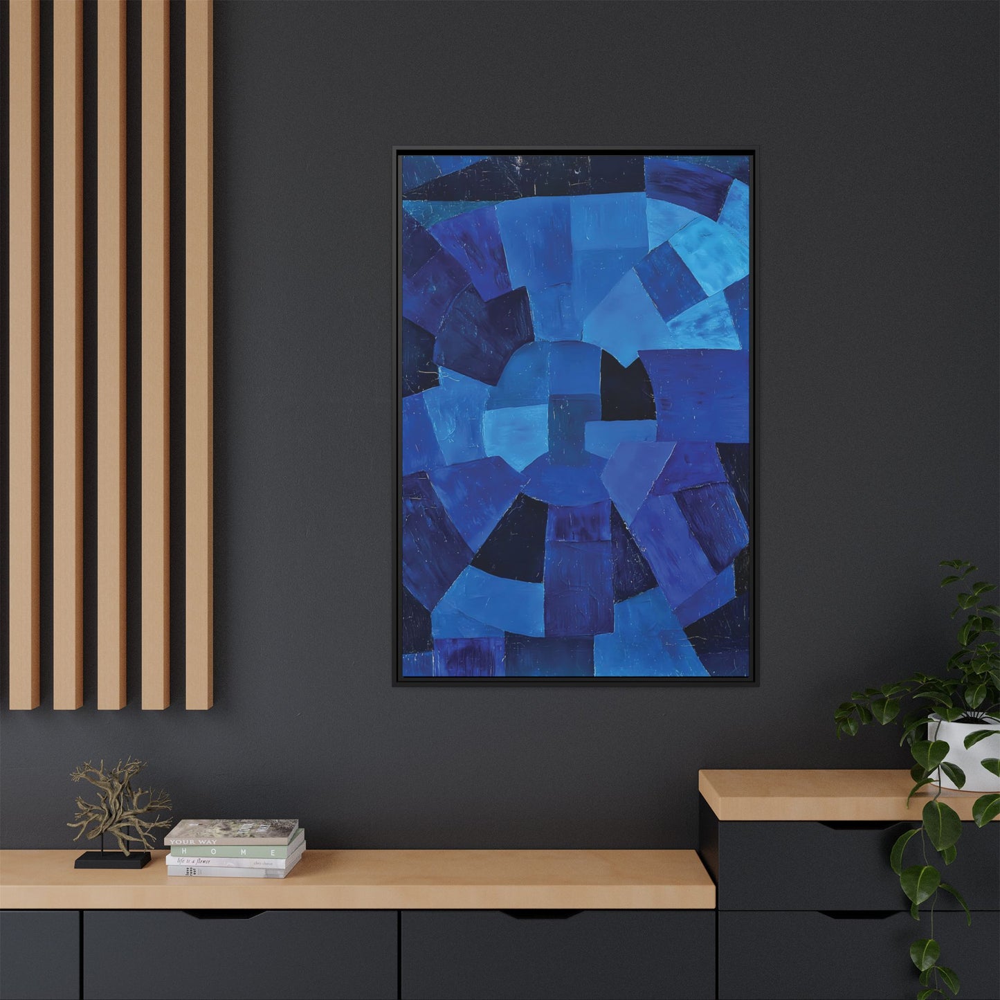 Komposition in Blau (1931) by Otto Freundlich / Toile encadrée sur caisse américaine