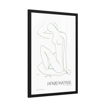 Nu assis (1952) by Henri Matisse version verte / Affiche Encadrée série ART's Collection