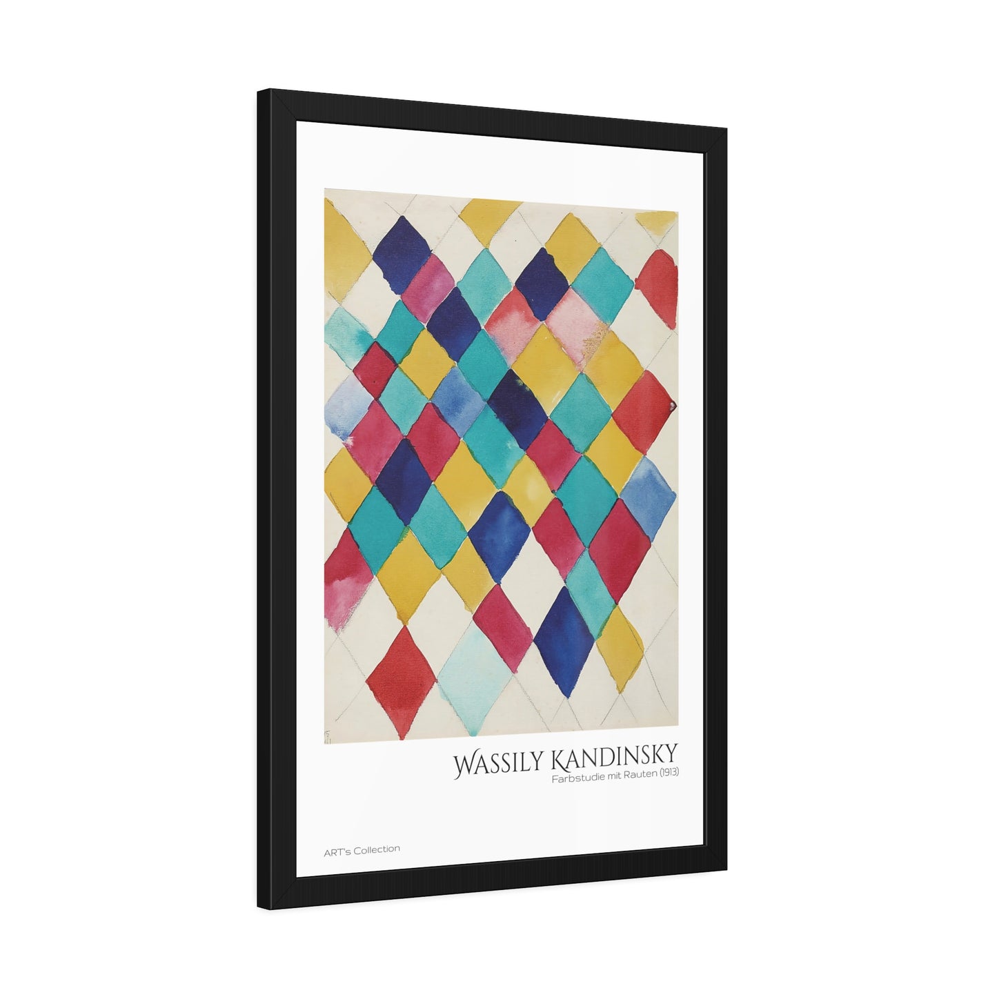 Farbstudie mit Rauten (1913) by Wassily Kandinsky / Affiche Encadrée série ART's Collection