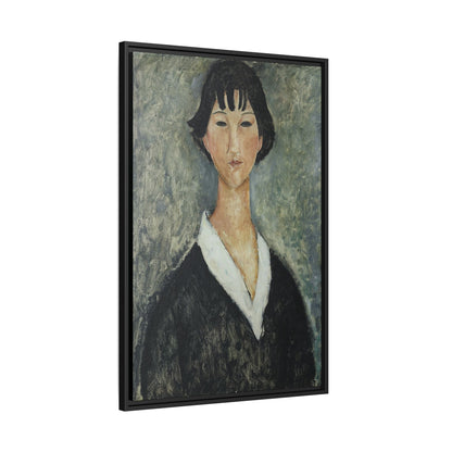 Jeune Fille Aux Cheveux Noirs by Amedeo Modigliani / Toile encadrée sur caisse américaine