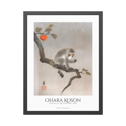 Monkey in kaki tree (1900-1930) by Ohara Koson / Affiche Encadrée série ART's Collection