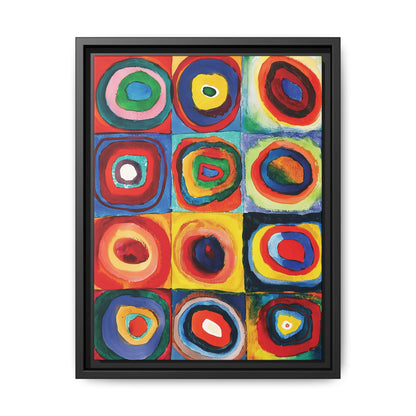 Wassily Kandinsky / Etude De Couleurs : Carrés avec Cercles Concentriques (1913) /Toile encadrée sur caisse américaine