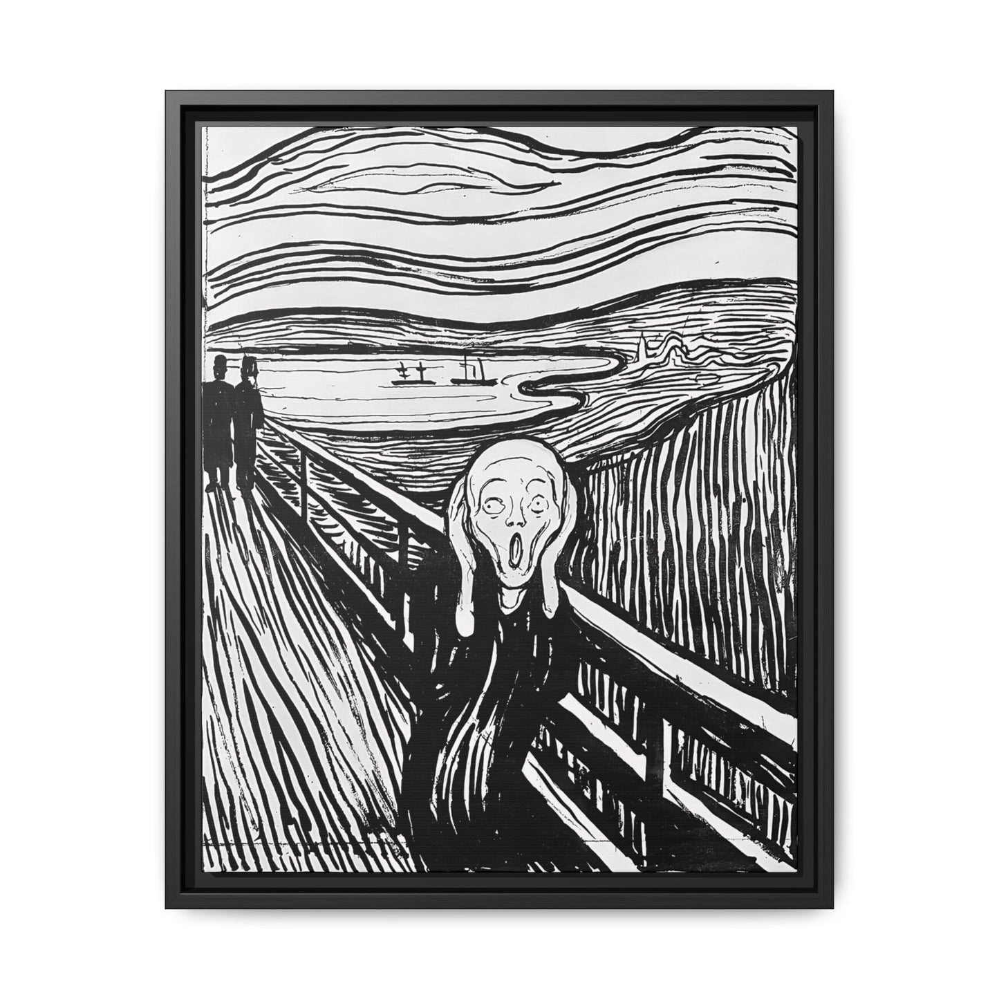 The Scream (1895) by Edvard Munch  / Toile encadrée sur caisse américaine