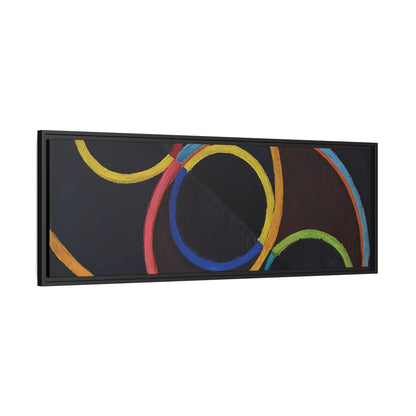Relief noir avec des cercles de couleur  by Robert Delaunay  / Toile encadrée sur caisse américaine