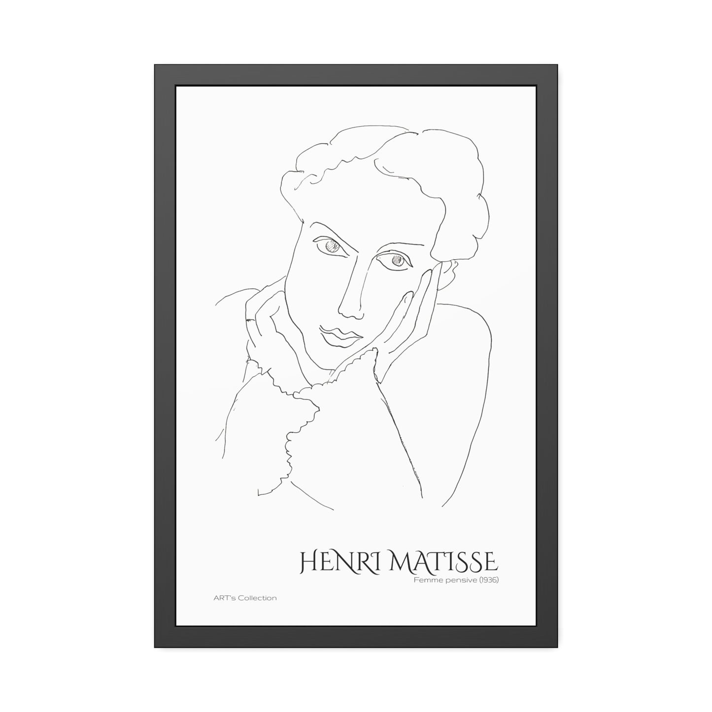 Femme pensive (1936) by Henri Matisse / Affiche Encadrée série ART's Collection