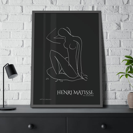 Nu assis (1952) black édition by Henri Matisse / Affiche Encadrée série ART's Collection
