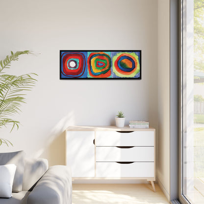 Wassily Kandinsky / Etude De Couleurs : Carrés avec Cercles Concentriques (1913) /Toile encadrée sur caisse américaine