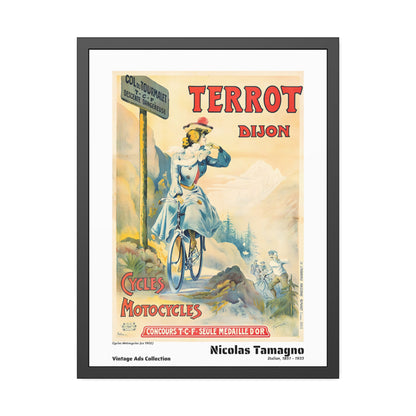 Cycles Motocycles (ca 1902)  by Nicolas Tamagno / Affiche Encadrée Série Vintage Ads Collection