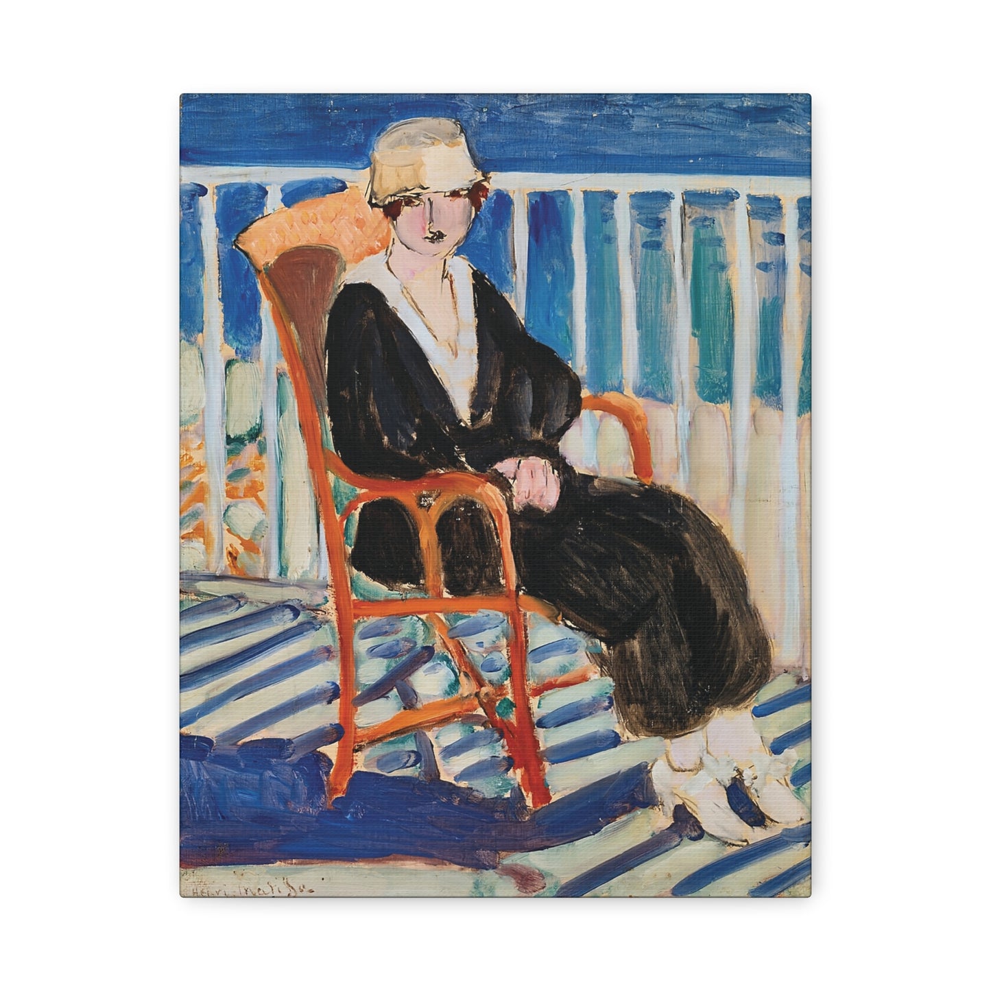 Jeune fille au balcon sur la mer (1918) by Henri Matisse / Reproduction Fine Art sur Toile /  Epaisseur 3.2 cm - 1.25 inch