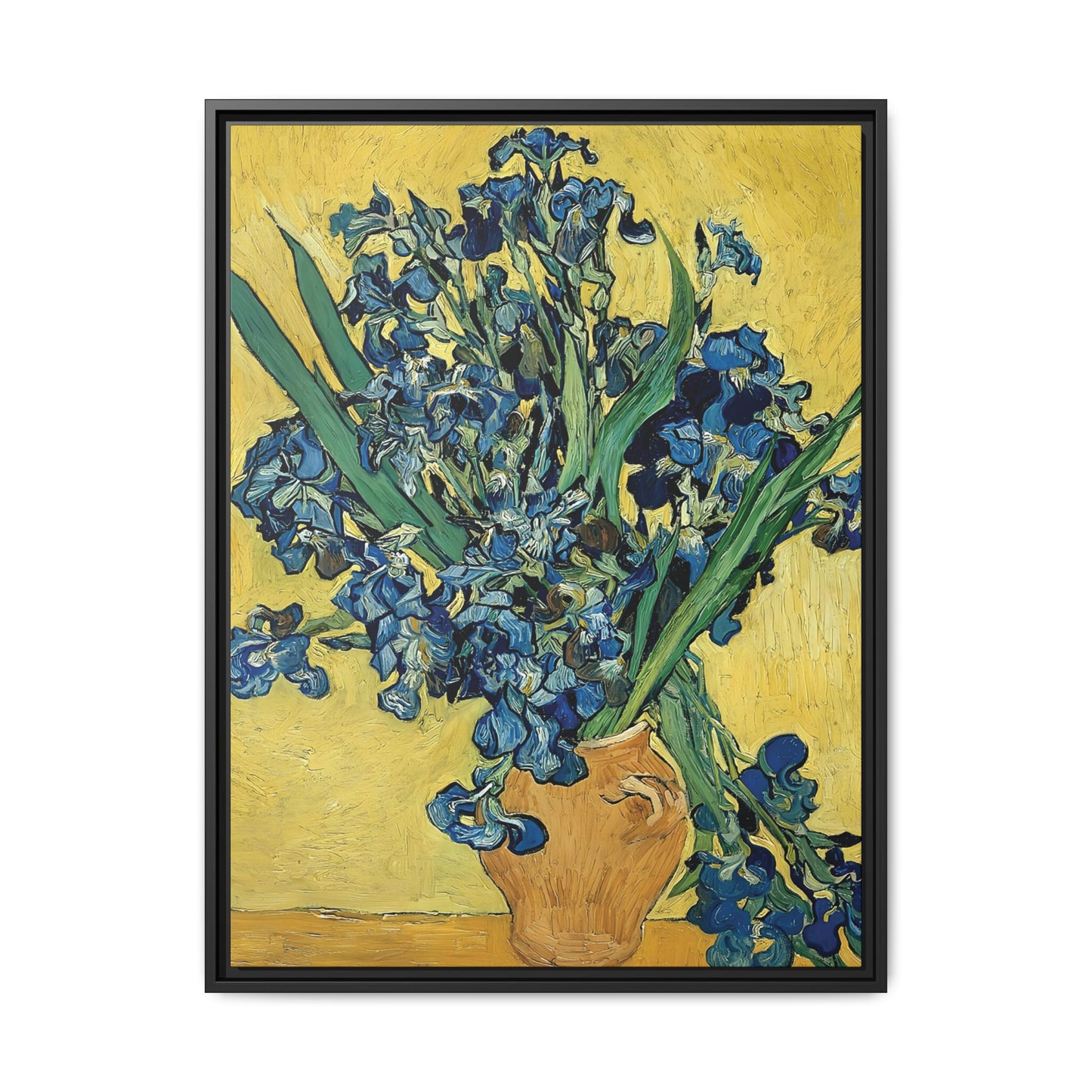 Irises (1890) by Vincent van Gogh / Toile encadrée sur caisse américaine