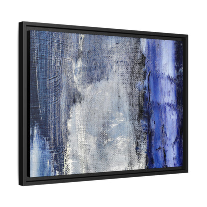Tableau Beaux Arts Anthracite & Bleu Contrasté "Série Sign Collections" / Toile encadrée sur caisse américaine