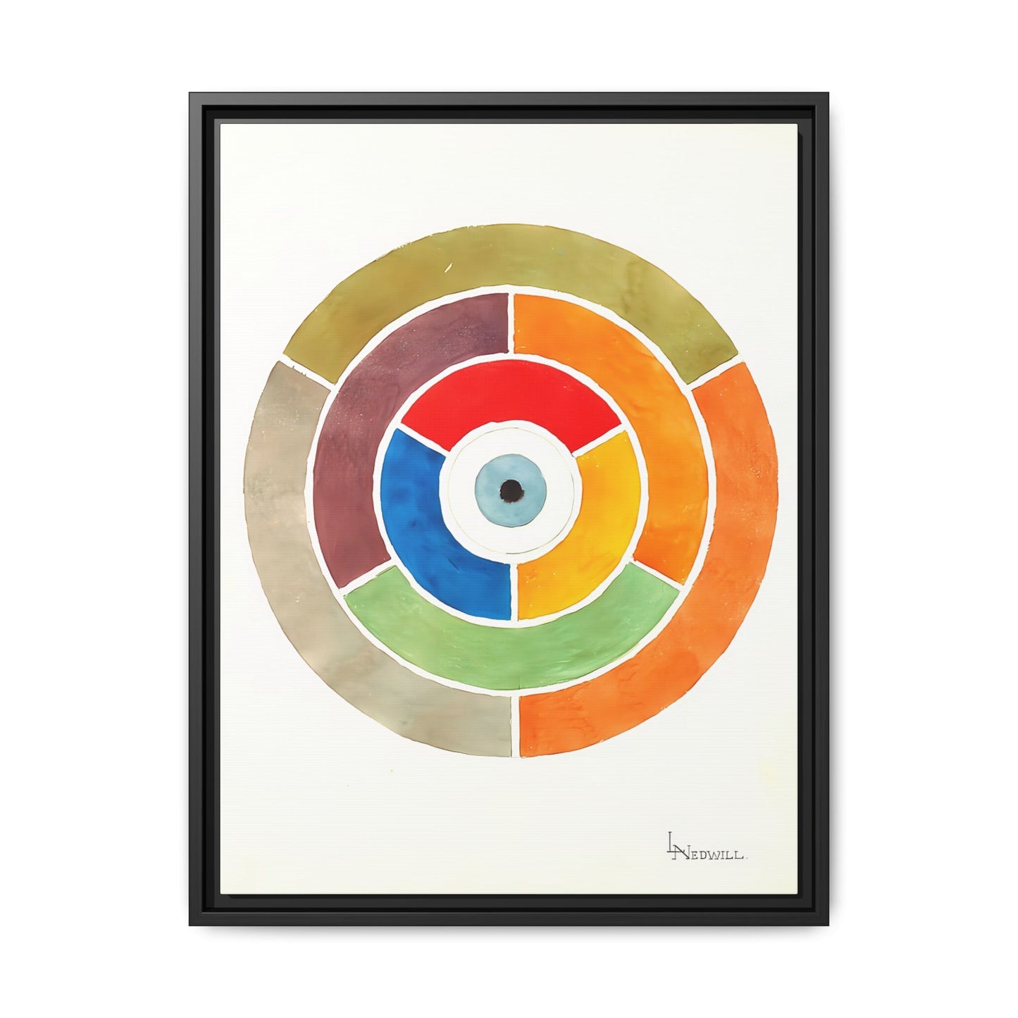 Disc Showing Primary, Secondary and Tertiary Colors (ca 1900)  by Elizabeth A. Nedwill  / Toile encadrée sur caisse américaine