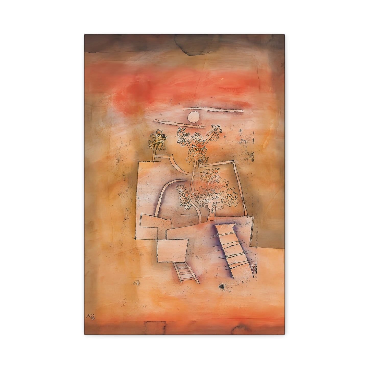 Tree Culture (1924) by Paul Klee  / Reproduction Fine Art sur Toile / Epaisseur 3.2 cm - 1.25 inch