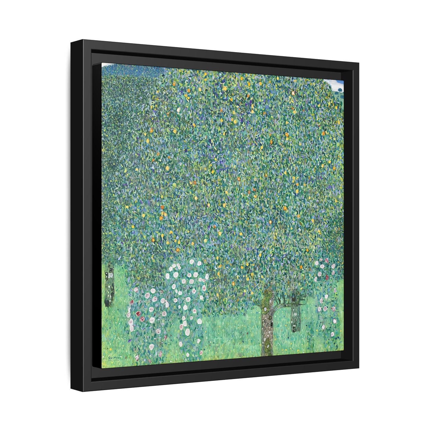 Rosebushes under the Trees (circa 1905)  by Gustav Klimt / Toile encadrée sur caisse américaine