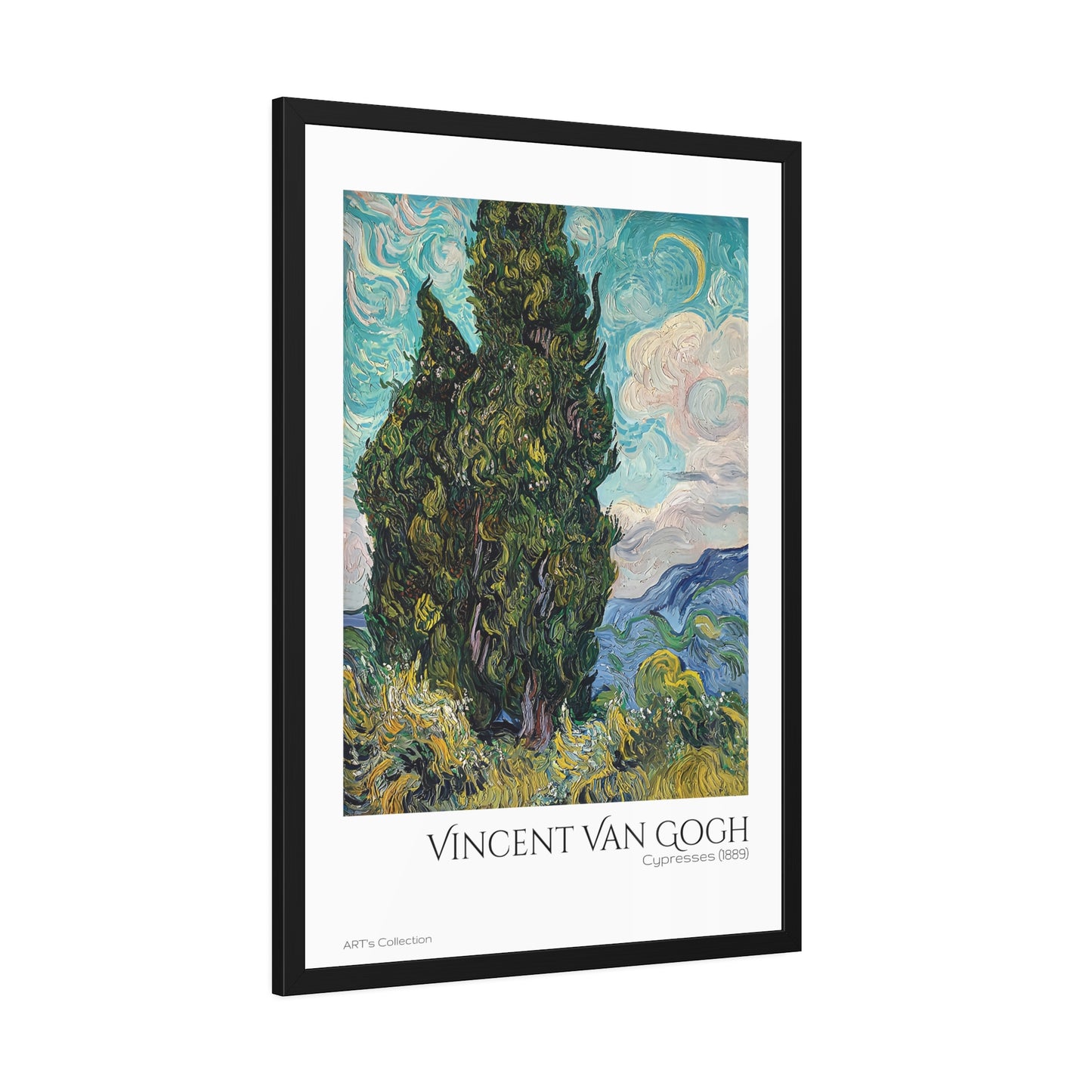 Cypresses (1889) by Vincent Van Gogh / Affiche Encadrée série ART's Collection