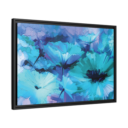 Tableau Floral Turquoise "Série Sign Collections" / Toile encadrée sur caisse américaine