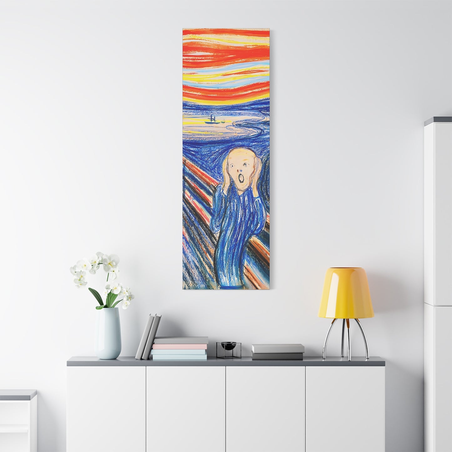 The Scream (1895) color version by Edvard Munch / Reproduction Fine Art sur Toile / Epaisseur 3,2cm - 1'25 po