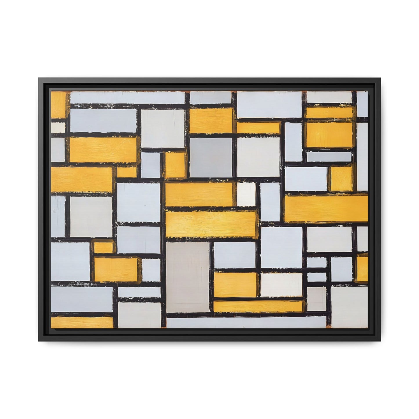 Composition with Grid 1 (1918) by Piet Mondrian  / Toile encadrée sur caisse américaine