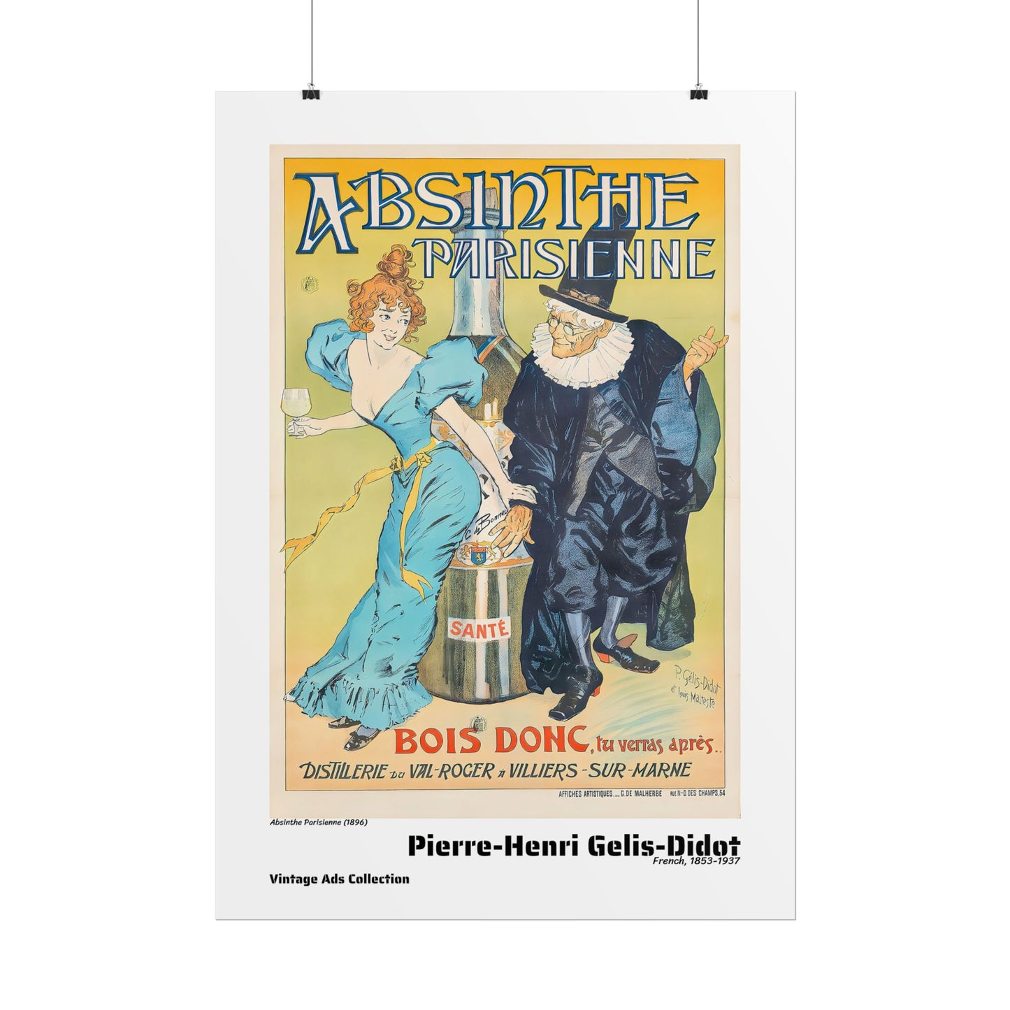 Absinthe Parisienne (1896) by Pierre-Henri Gelis-Didot / Affiche imprimée - Série Vintage Ads Collection