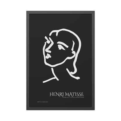Nadia aux cheveux lisses (1948) black édition by Henri Matisse / Affiche Encadrée série ART's Collection