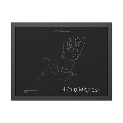 Odalisque, Nice (1931) black édition by Henry Matisse  / Affiche Encadrée série ART's Collection