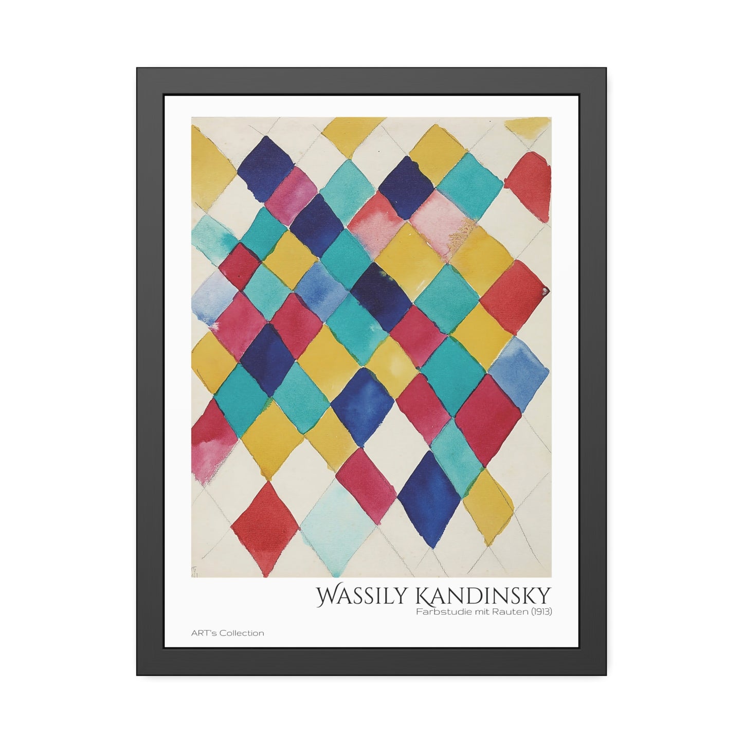 Farbstudie mit Rauten (1913) by Wassily Kandinsky / Affiche Encadrée série ART's Collection