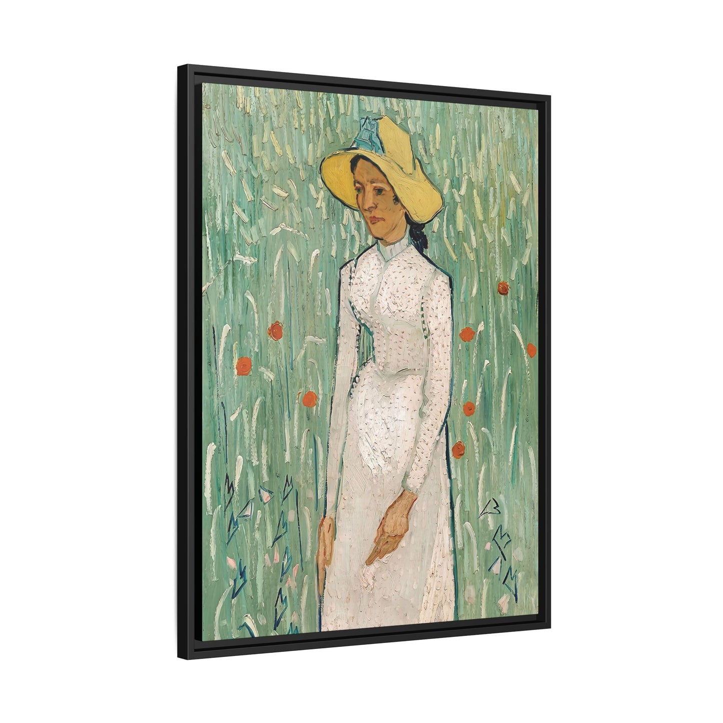 Girl in White (1890) by Vincent van Gogh / Toile encadrée sur caisse américaine