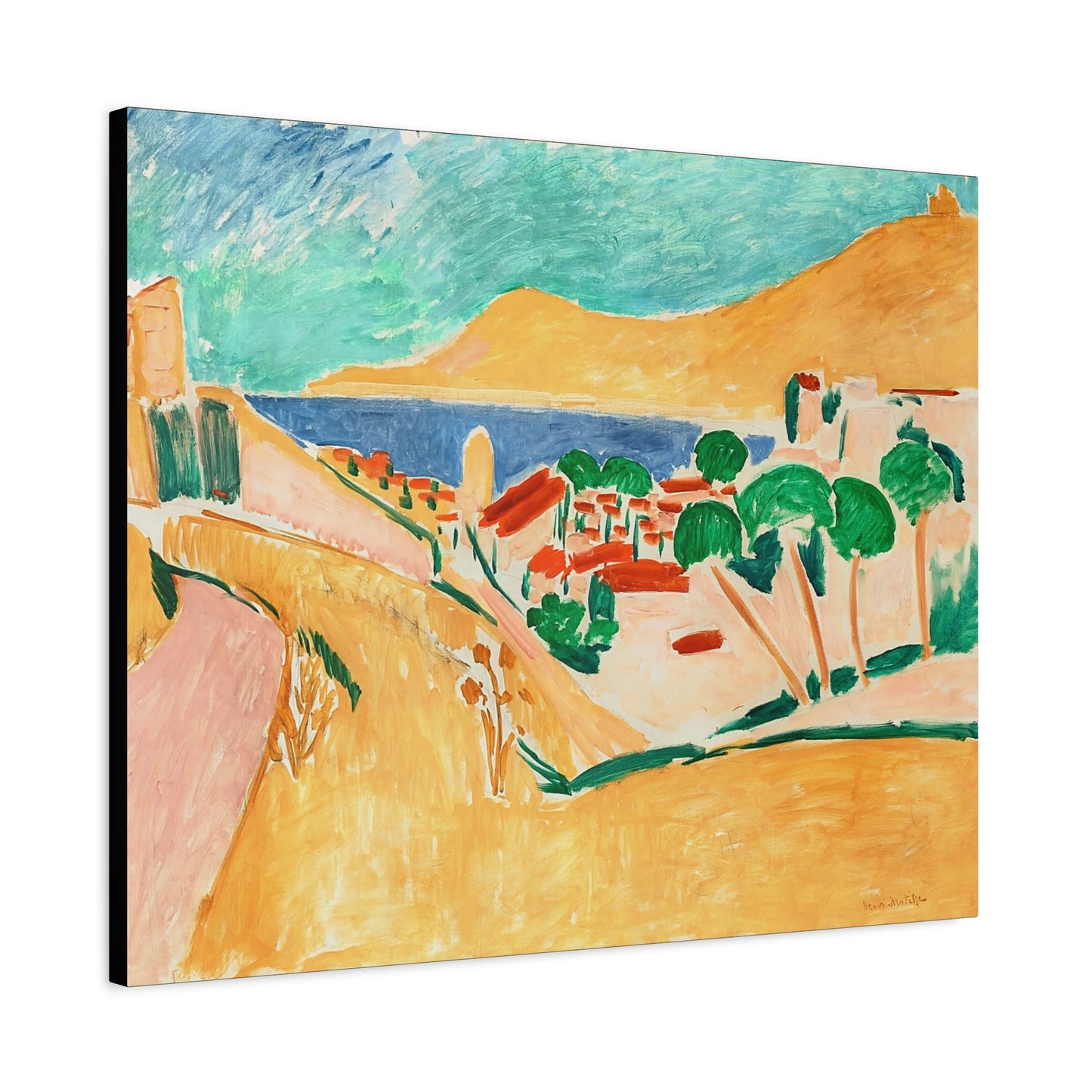 Collioure en août (autour de 1911) by Henri Matisse / Reproduction Fine Art sur Toile / Flanc Large Epaisseur 3.2 cm - 1.25 inch