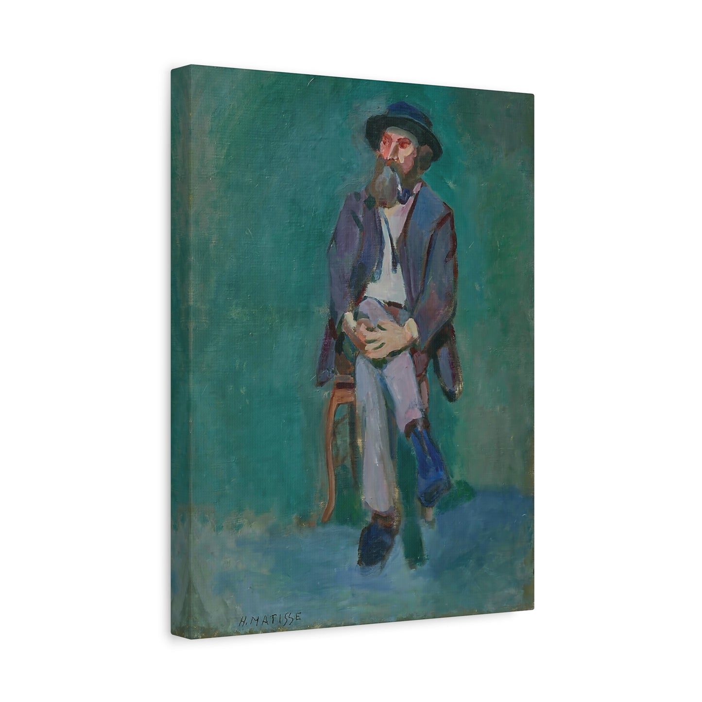 Homme assis (1900) by Henri Matisse / Reproduction Fine Art sur Toile /  Epaisseur 3.2 cm - 1.25 inch
