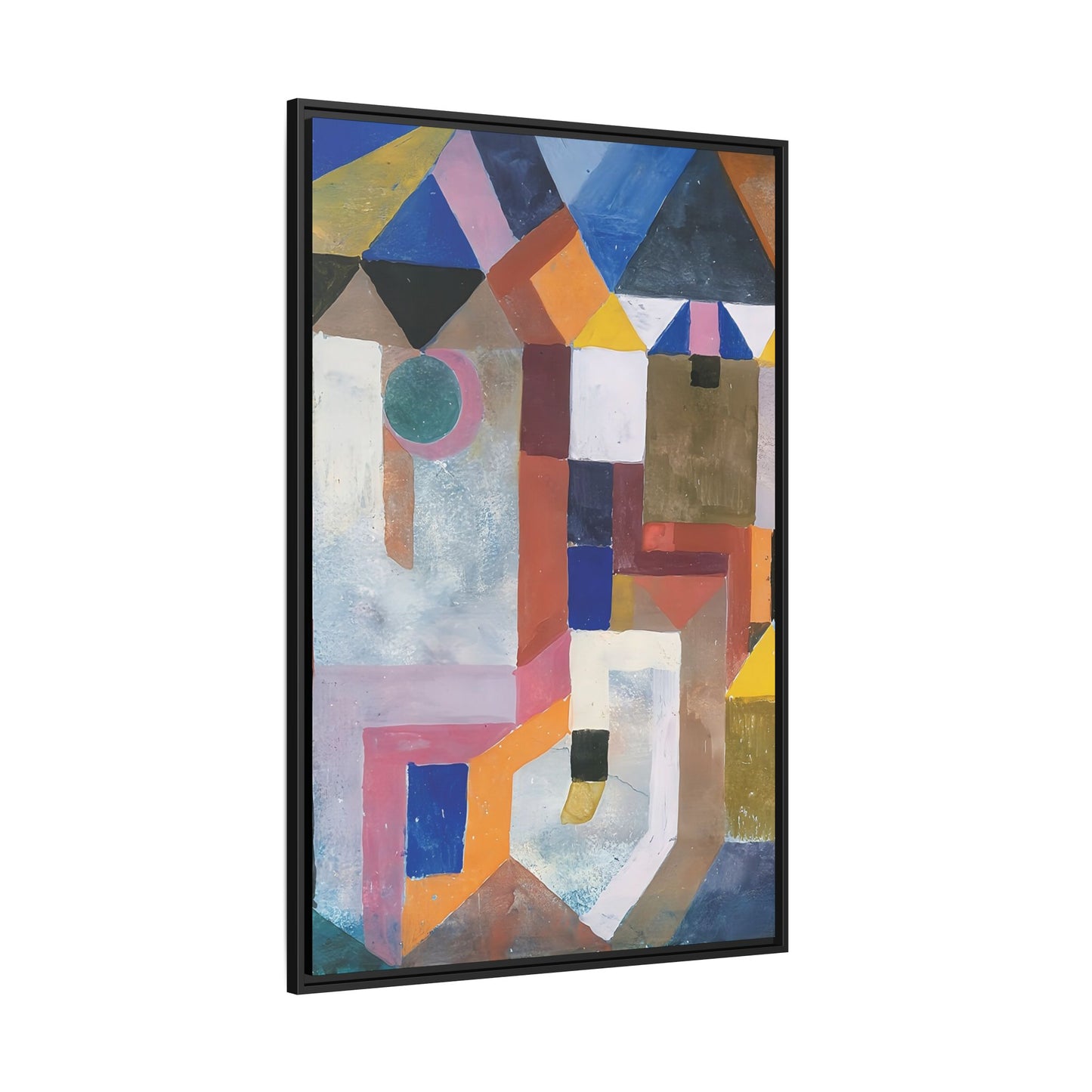 Colorful Architecture (1917) by Paul Klee / Toile encadrée sur caisse américaine