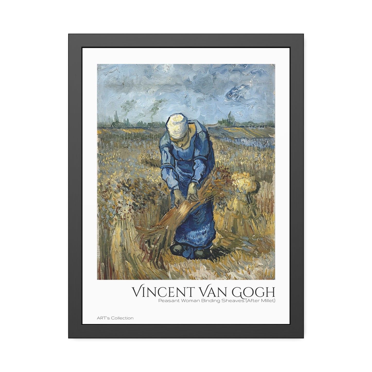 Peasant Woman Binding Sheaves (After Millet) by Vincent Van Gogh / Affiche Encadrée série ART's Collection