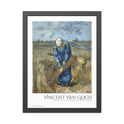 Peasant Woman Binding Sheaves (After Millet) by Vincent Van Gogh / Affiche Encadrée série ART's Collection